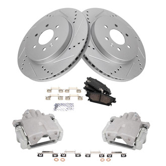TRQ® - Performance Ceramic Rear Brake Kit with Calipers