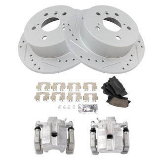 TRQ® - Performance Ceramic Rear Brake Kit with Calipers