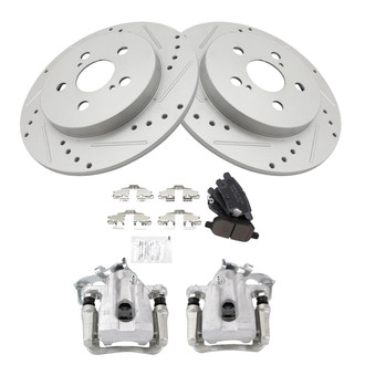TRQ® - Performance Ceramic Rear Brake Kit with Calipers