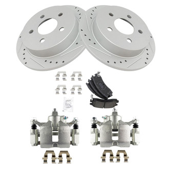TRQ® - Performance Ceramic Rear Brake Kit with Calipers