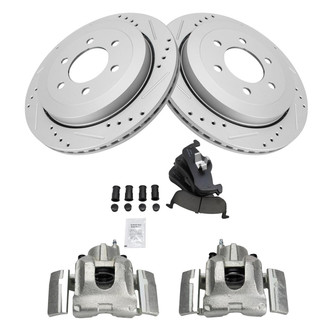 TRQ® - Performance Ceramic Rear Brake Kit with Calipers