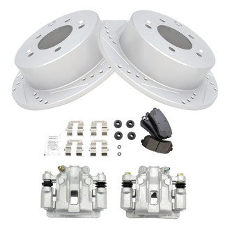 TRQ® - Performance Ceramic Rear Brake Kit with Calipers