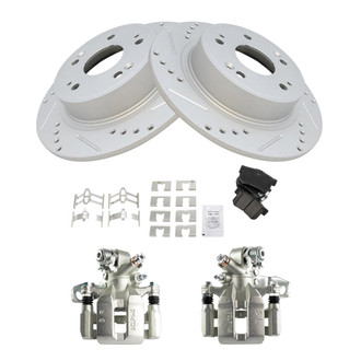 TRQ® - Performance Ceramic Rear Brake Kit with Calipers