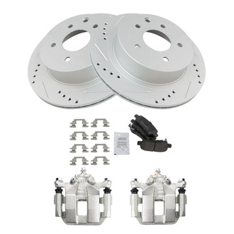TRQ® - Performance Semi-Metallic Brake Kit with Calipers