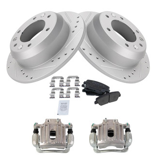 TRQ® - Performance Semi-Metallic Rear Brake Kit with Calipers