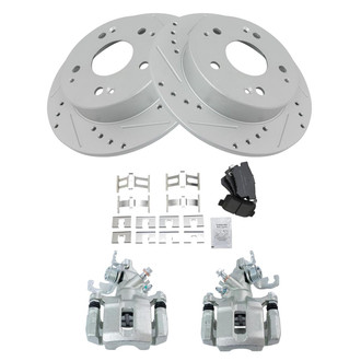 TRQ® - Performance Semi-Metallic Rear Brake Kit with Calipers