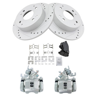 TRQ® - Performance Semi-Metallic Rear Brake Kit with Calipers