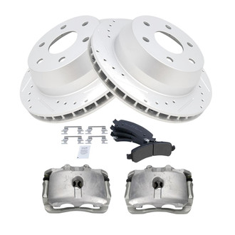 TRQ® - Performance Semi-Metallic Rear Brake Kit with Calipers