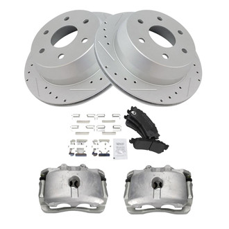 TRQ® - Performance Semi-Metallic Rear Brake Kit with Calipers