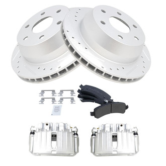 TRQ® - Performance Semi-Metallic Rear Brake Kit with Calipers