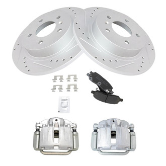 TRQ® - Performance Semi-Metallic Rear Brake Kit with Calipers