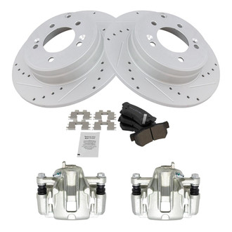 TRQ® - Performance Semi-Metallic Rear Brake Kit with Calipers