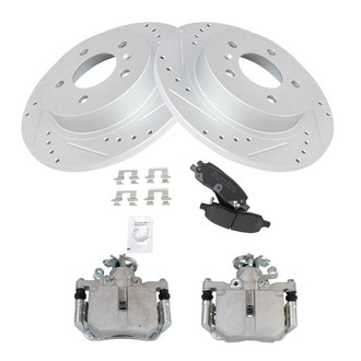 TRQ® - Performance Semi-Metallic Rear Brake Kit with Calipers