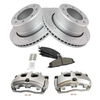 TRQ® - Performance Semi-Metallic Rear Brake Kit with Calipers