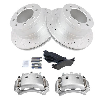 TRQ® - Performance Semi-Metallic Rear Brake Kit with Calipers