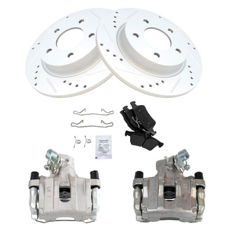 TRQ® - Performance Semi-Metallic Rear Brake Kit with Calipers