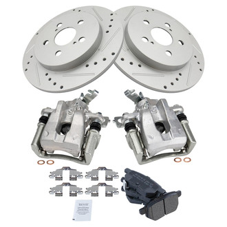 TRQ® - Performance Semi-Metallic Rear Brake Kit with Calipers
