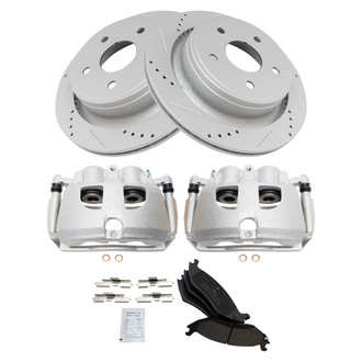 TRQ® - Performance Semi-Metallic Rear Brake Kit with Calipers