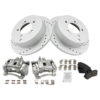 TRQ® - Performance Semi-Metallic Brake Kit with Calipers