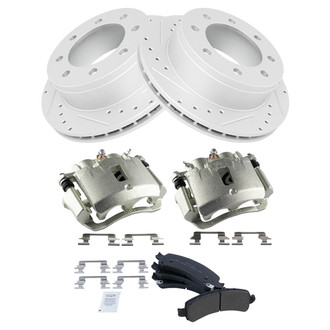 TRQ® - Performance Semi-Metallic Rear Brake Kit with Calipers