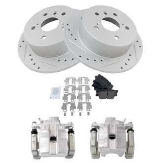 TRQ® - Performance Semi-Metallic Rear Brake Kit with Calipers