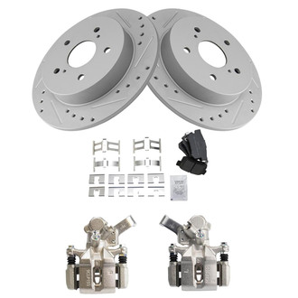 TRQ® - Performance Semi-Metallic Brake Kit with Calipers