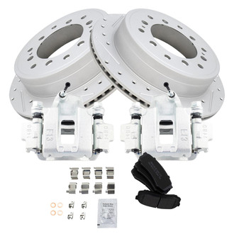 TRQ® - Performance Semi-Metallic Rear Brake Kit with Calipers