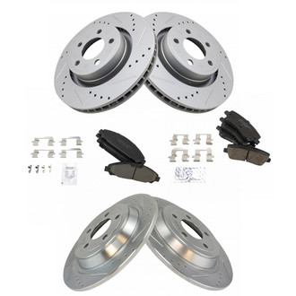 TRQ® - Front and Rear Disc Brake Kit with Ceramic Pads