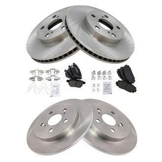 TRQ® - Front and Rear Disc Brake Kit with Ceramic Pads