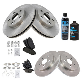 TRQ® - Front and Rear Disc Brake Kit with Ceramic Pads