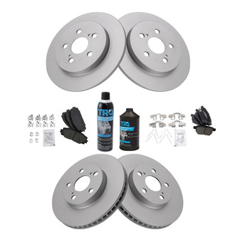 TRQ® - Front and Rear Disc Brake Kit with Ceramic Pads