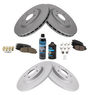 TRQ® - Front and Rear Disc Brake Kit with Ceramic Pads