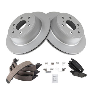 TRQ® - Rear Disc Brake Kit with Ceramic Pads and Shoes