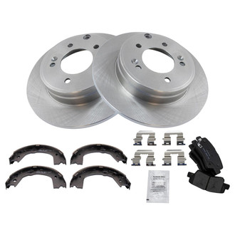 TRQ® - Rear Disc Brake Kit with Ceramic Pads and Shoes