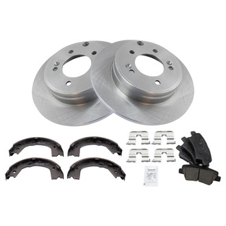 TRQ® - Rear Disc Brake Kit with Ceramic Pads and Shoes