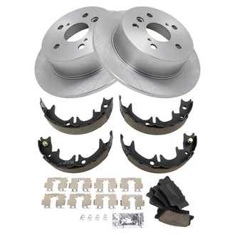 TRQ® - Rear Disc Brake Kit with Ceramic Pads and Shoes