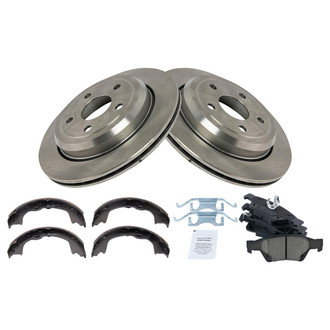 TRQ® - Rear Disc Brake Kit with Ceramic Pads and Shoes