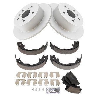TRQ® - Rear Disc Brake Kit with Ceramic Pads and Shoes