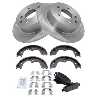 TRQ® - Rear Disc Brake Kit with Ceramic Pads and Shoes