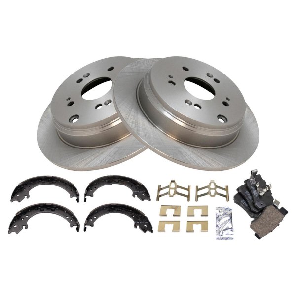 TRQ® - Rear Disc Brake Kit with Ceramic Pads and Shoes