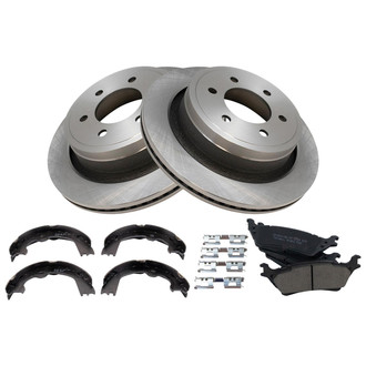 TRQ® - Rear Disc Brake Kit with Ceramic Pads and Shoes