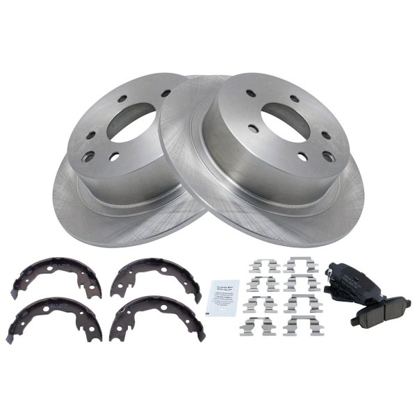 TRQ® - Rear Disc Brake Kit with Ceramic Pads and Shoes