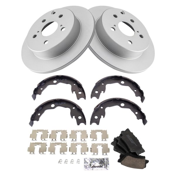 TRQ® - Rear Disc Brake Kit with Ceramic Pads and Shoes