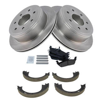 TRQ® - Rear Disc Brake Kit with Ceramic Pads and Shoes
