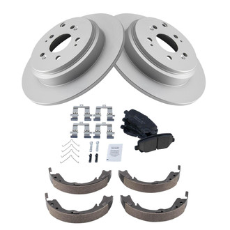 TRQ® - Rear Disc Brake Kit with Ceramic Pads and Shoes