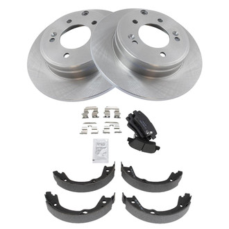 TRQ® - Rear Disc Brake Kit with Ceramic Pads and Shoes