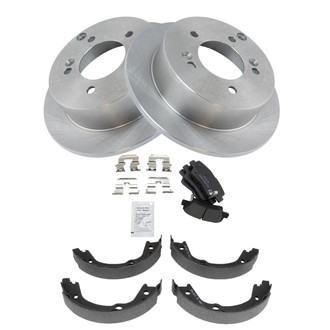 TRQ® - Rear Disc Brake Kit with Ceramic Pads and Shoes