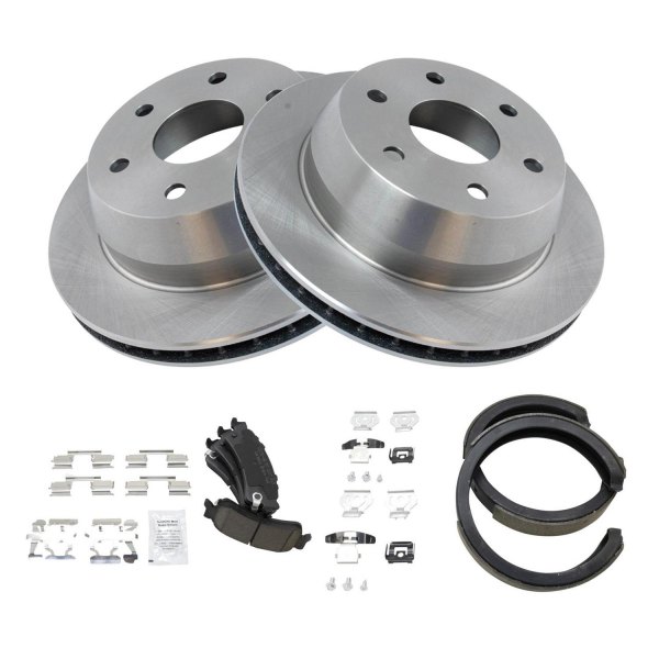 TRQ® - Rear Disc Brake Kit with Ceramic Pads and Shoes