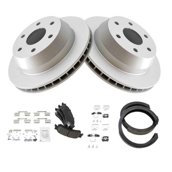 TRQ® - Rear Disc Brake Kit with Ceramic Pads and Shoes