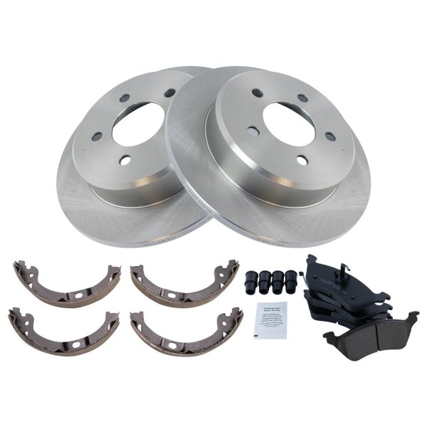 TRQ® - Rear Disc Brake Kit with Ceramic Pads and Shoes